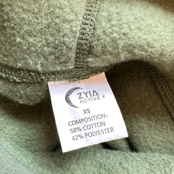 ZYIA Active Oh So Soft Cowl Neck Hoodie in Olive Green - Picture 7 of 7